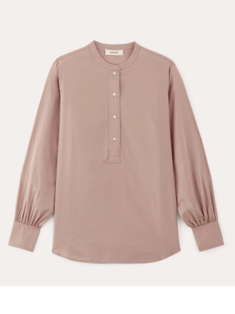 Everlane The Henley Shirt in Silky Cotton - Dusty Rose - Size 12